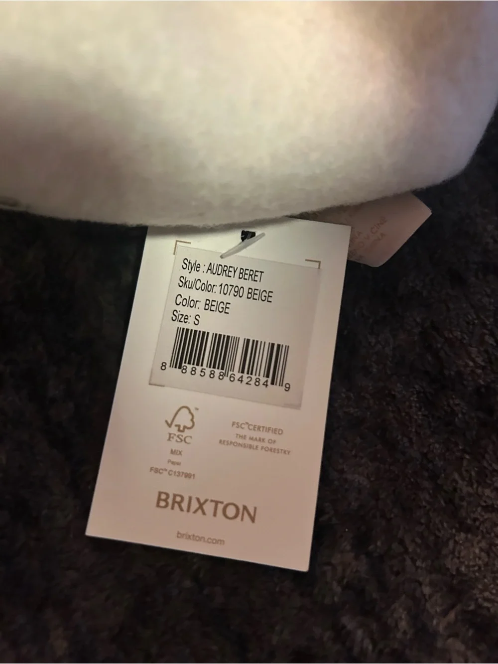 Brixton Women's Light Cream Wool Beret